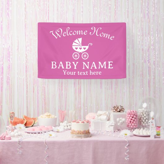 Welkom Home baby decoratiebanner Spandoek (Feest)