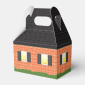 Welkom Home Brick House Zwart Dak Housewarming Bedankdoosjes (Voorkant Zijde)