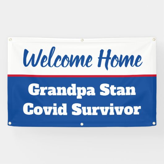 Welkom Home Covid Survivor Naam Sjabloon Spandoek (Horizontaal)