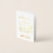 Welkom Home Custom Real Estate Gold Foil Kaart