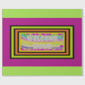 Welkom Home Design paarse Groen Rood Borded Lat Cadeaupapier (Vlak)