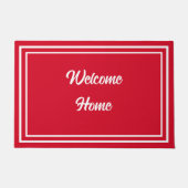 Welkom Home Eenvoudige rode en witte voordeur Deurmat (Voorkant)