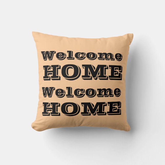 Welkom Home Gepersonaliseerd Designer Pillow Kussen (Voorkant)