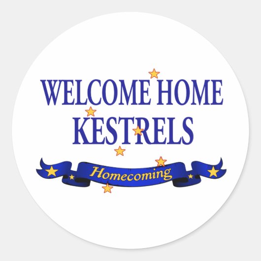 Welkom Home Kestrels Ronde Sticker (Voorkant)