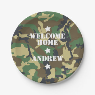 Welkom Home Militaire Leger Deployment Camouflage Papieren Bordje