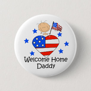 Welkom Home papa Sttick Figuur Baby Ronde Button 5,7 Cm