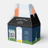 Welkom Home Realtor Logo Navy House Bedankdoosjes (Achterkant)