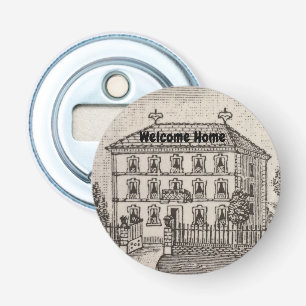 Welkom Home Realtor Promotie Huis Button Flesopener