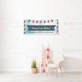 Welkom Home Rood wit en Blauw Sterren en Strepen Spandoek (Insitu)