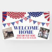 Welkom Home Soldaat Patriottisch 2 Foto's Aangepas Spandoek (Horizontaal)