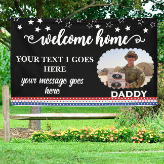 Welkom Home Soldaat Patriottische Foto Custom Spandoek