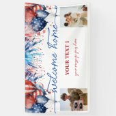 Welkom Home Soldier Patriotic 2 foto's Aangepast v Spandoek (Verticaal)
