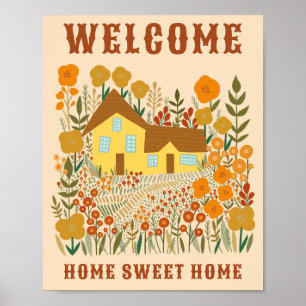 WELKOM HOME SWEET HOME Boerderij Bloemen OP MAAT Poster