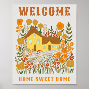 WELKOM HOME SWEET HOME Boerderij Bloemen OP MAAT Poster