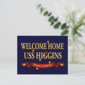 Welkom Home USS Higgins Briefkaart (Staand voorkant)