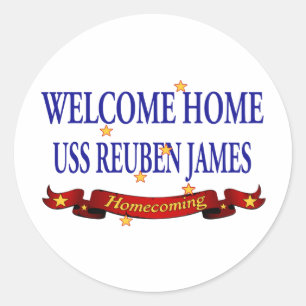 Welkom Home USS Reuben James Ronde Sticker