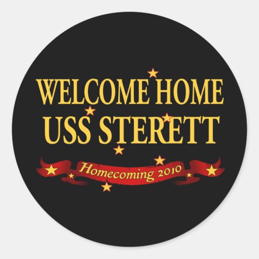 Welkom Home USS Sterett Ronde Sticker (Voorkant)
