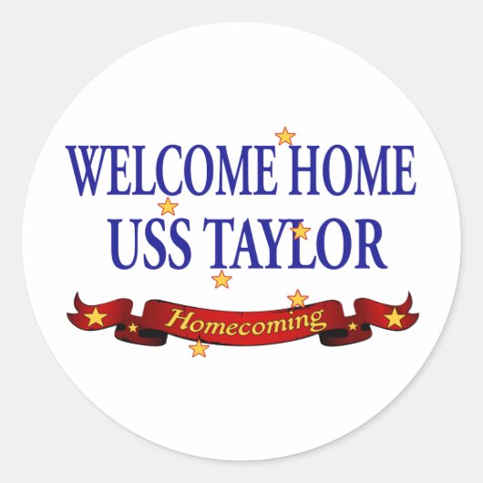 Welkom Home USS Taylor Ronde Sticker (Voorkant)