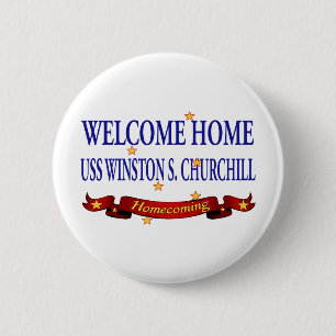 Welkom Home USS Winston S. Churchill Ronde Button 5,7 Cm