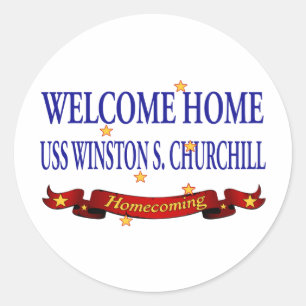 Welkom Home USS Winston S. Churchill Ronde Sticker