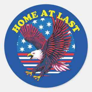 Welkom Home Veteraan   Patriottische arend Ronde Sticker