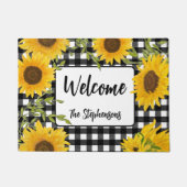 Welkom Home Zonnebloemen Plakken Custom Name Deurmat (Voorkant)