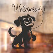 Welkom hond silhouet dierenwinkel grooming raamsticker (Vel 2)