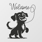 Welkom hond silhouet dierenwinkel grooming raamsticker (Vel)
