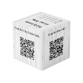 Welkom hout QR codes info hotel restaurant tafel Kubus (Achter hoekig)