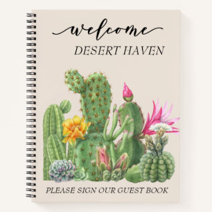 Welkom Huurvakantie Waterverf Woestijn Cactus Notitieboek