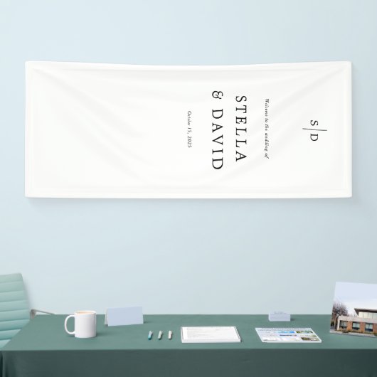 Welkom Huwelijk Monogram Vinyl Banner (Beurs)