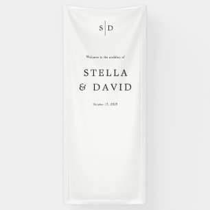Welkom Huwelijk Monogram Vinyl Banner