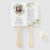 Welkom Huwelijksceremonie Programma Elegant Groen Handwaaier (Voorkant en achterkant)