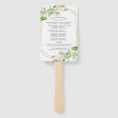 Welkom Huwelijksceremonie Programma Elegant Groen Handwaaier (Achterkant)