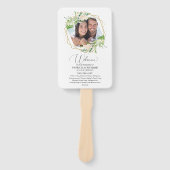 Welkom Huwelijksceremonie Programma Elegant Groen Handwaaier (Voorkant)