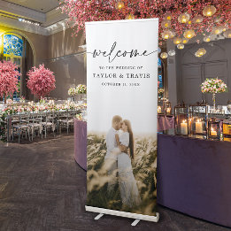 Welkom Huwelijksfoto Intrekbare Banner Sjabloon Roll-up Banner