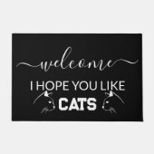 Welkom Ik hoop dat je van Cats Modern Zwart houdt Deurmat (Voorkant)
