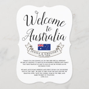 Welkom in Australië Bestemming Huwelijk Custom Kaart