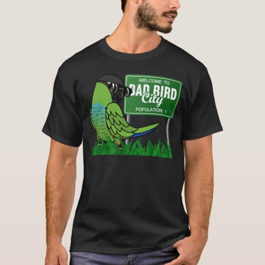 Welkom in Bad Bird City I Nanday Conure T-shirt (Voorkant)