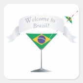 Welkom in Brazilië Vierkante Sticker (Voorkant)