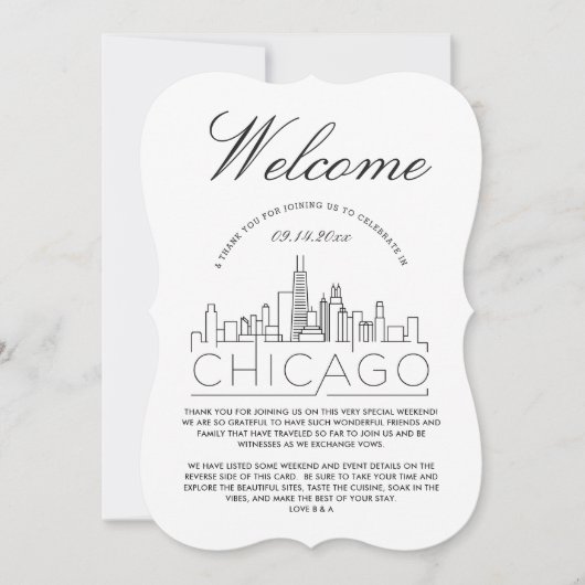 Welkom in Chicago | Gasten Details uitnodiging (Voorkant)