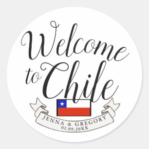 Welkom in Chili   Aangepast bestemmingshuwelijk Ronde Sticker