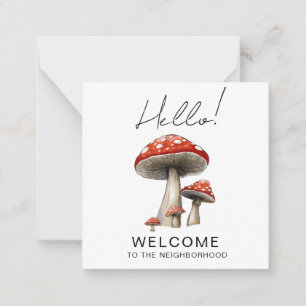 Welkom in de buurt kaart – Mooie paddestoelen Notitiekaartje