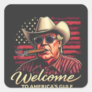 Welkom in de Golf van Amerika Grappig Trump Amerik Vierkante Sticker