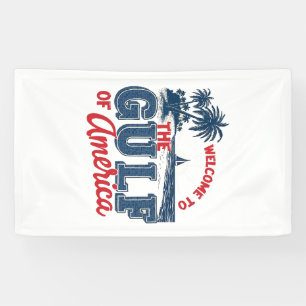 Welkom in de Golf van Amerika Mexicaanse immigrant Spandoek