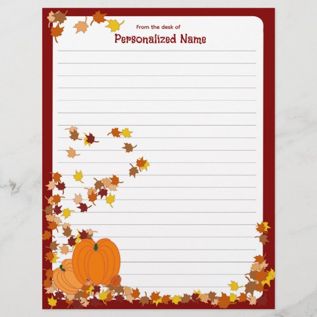 Welkom in de herfst - Lined Briefhoofd (Voorkant)