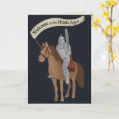 Welkom in de Middeleeuwen Ridder Verjaardag Kaart (Gele Bloem)