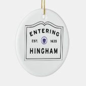 Welkom in de stad Hingham MA Keramisch Ornament (Rechts)