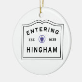 Welkom in de stad Hingham MA Keramisch Ornament (Links)