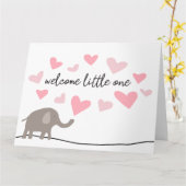 Welkom in de wereld - Elephant Card Kaart (Gele Bloem)